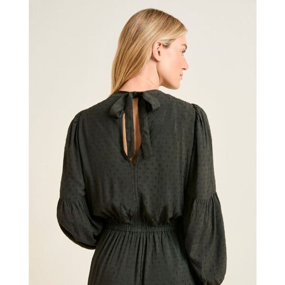 Garnet Hill Women’s Nori Pine Green Ballad Swiss-Dot Maxi Dress - Picture 13 of 13